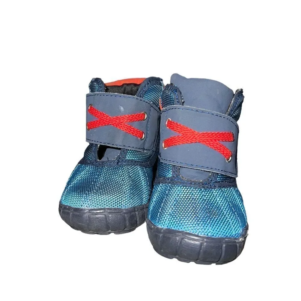 Gymboree infant boots in blue and orange size 5‎
